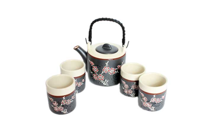 Ceramic Red Cherry Tea Set